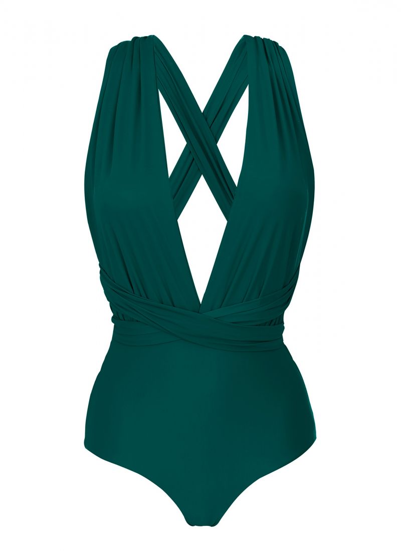 Multi-way dark green one-piece swimsuit - UV-GALAPAGOS MARINA
