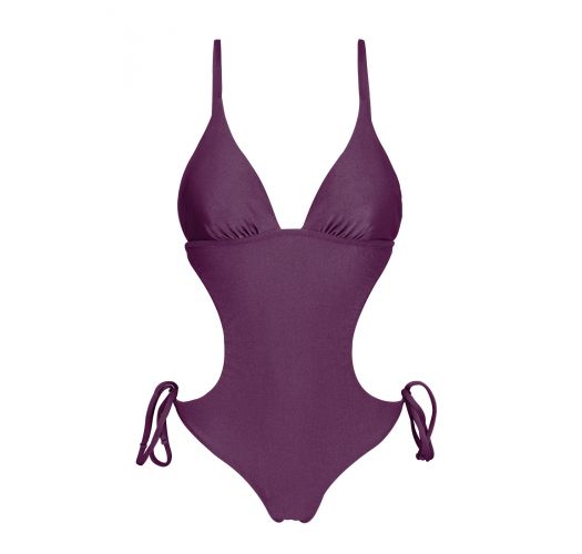 Iridescent purple Brazilian scrunch monokini - VIENA TRIKINI
