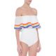 Costume da bagno bianco a spalla scoperta con strisce arcobaleno - BEBEL OFF WHITE