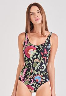Luxurious floral black one-piece swimsuit - FELICITY LIFE