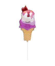 Фольгированный шар на палочке в виде рожка мороженого - BALLOON ICE CREAM