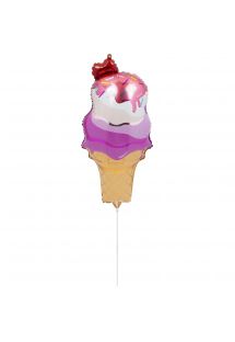 בלון בצורת גביע גלידה עם מסגרת אלומיניום ומקל אחיזה - BALLOON ICE CREAM
