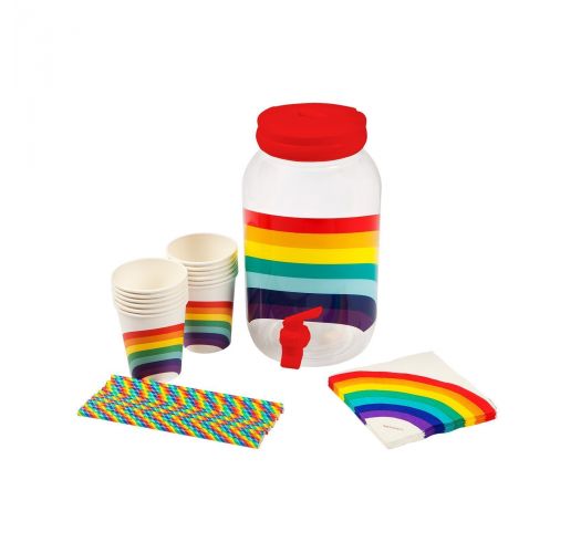 Rainbow drink dispenser kit - DRINK PARTY KIT RAINBOW