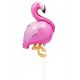 Flamingo-shaped aluminium foil balloon with stick - BALLOON FLAMINGO