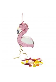 Pembe flamingo biçimli küçük pinyata - FLAMINGO MINI PINATA