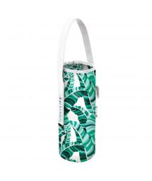 Grön tropisk flaskhållare och korkskruv - COOLER BOTTLE TOTE BANANA PALM