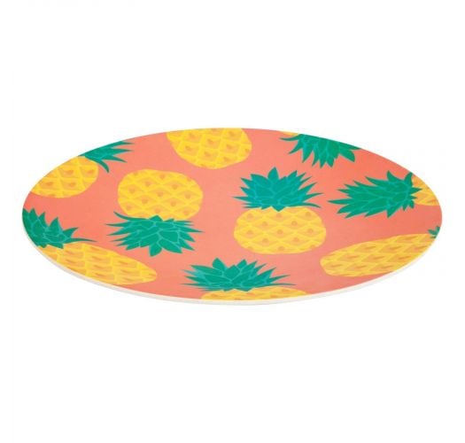 Pineapple pattern serving platter in bamboo fibre - ECO SERVING PLATTER PINEAPPLE