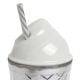 Bicchiere a forma di cono gelato con cannuccia color argento - FUN ICE CREAM SILVER