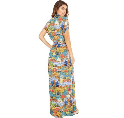 Long colorful waist-tied beach dress - IVY HEMISFERIO