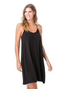 Black beach dress with crossed back - WALLET LISO PRETO