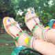 Wayuu handcrafted leather sandals with tassels - SANBRAZ GRECA
