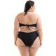 Plus size black balconette bikini with a high waist bottom - BIKINI BETYNA PRETO