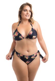 Plus Size Brazilian Scrunch-Bikini mit Hibiskusmotiv - BIQUINI MIKONOS BALI