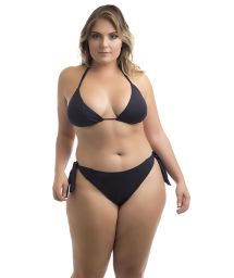 Plus size black Brazilian scrunch bikini - BIQUINI MIKONOS PRETO