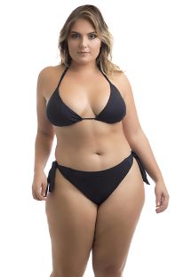 Bikini brésilien scrunch noir grandes tailles - BIQUINI MIKONOS PRETO