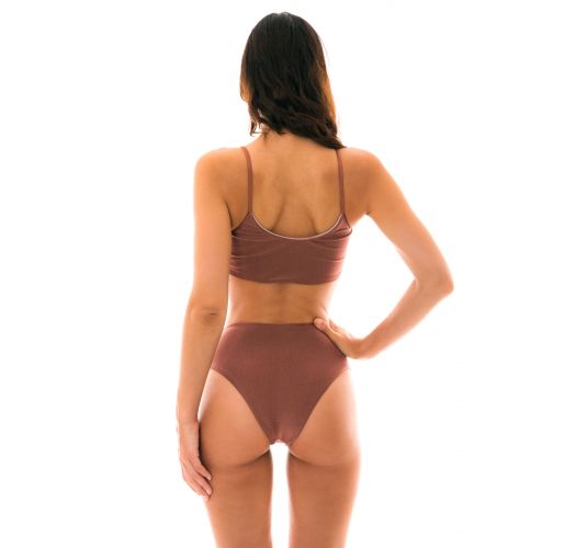 Maillot 2 pices taille haute cuivr - Bronze Odyss