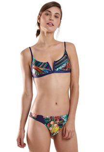 Tropisch kleurrijke V bustier bikini - JOY IQUITOS