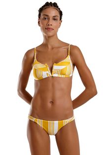 Bikini brassi�re V jaune/blanc � rayures - JOY NASCA