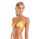 Yellow & white striped Brazilian bikini with wavy edges - MEL NASCA