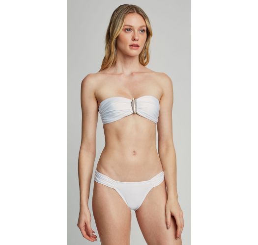 white swimsuit bandeau