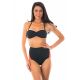 Svart bandeau bikini topp med svart og koral neon fargete hot pants - FIT ZIPER