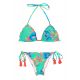 Floral turquoise scrunch bikini - ACQUA FLORA FRUFRU