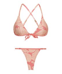 Pale pink rose bra bikini with adjustable string bottom - BANANA ROSE MICRO