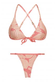 Bikini rosa pálido ajustable con taparrabo - BANANA ROSE MICRO