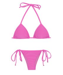 Pink side-tie Brazilian bikini - BIKINI TRI