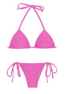 Pink side-tie Brazilian bikini - BIKINI TRI