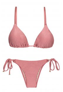 Accessorized iridescent pink Brazilian bikini - CALLAS INVISIBLE