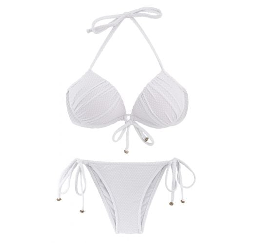 Bikini Push Brasileño Texturizado Blanco - Cloque Branco Balconet - Rio de Sol