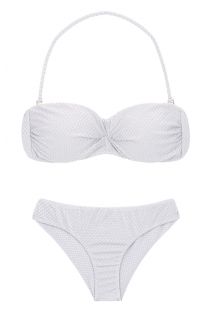 Weißer texturierter Bandeau-Bikini plissiert - CLOQUE BRANCO BANDEAU