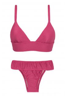 Fuchsia pink fixed longline bikini with a waistband - CLOQUE LICHIA TRI COS