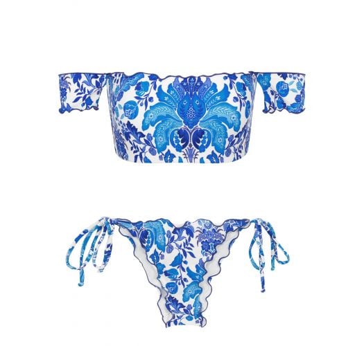Blue And White Off-shoulder Bikini - Hortensia Off Shoulder - Rio de Sol