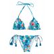 Floral blue side-tie scrunch bikini - ISLA FRUFRU