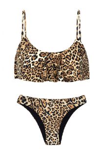 Ruffled leopard print bikini - LEOPARDO BABADO