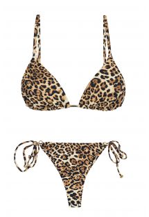 String bikini met luipaardprint en sierstukjes - LEOPARDO INVISIBLE MICRO
