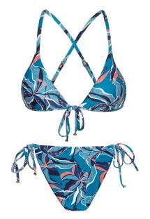 Mäßig ausgeschnittener Bikini in Blau/Rosa - LILLY TRI ARG COMFORT