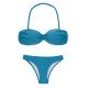 Bikini bandeau fijo azul con correa extraíble - NILO BANDEAU