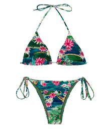 Green & blue side-tie Brazilian bikini - SET AMAZONIA TRI-INV IBIZA