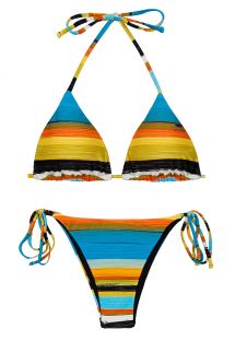 Bikini brasileño verde y azul con lazos laterales - SET ARTSY TRI-INV IBIZA
