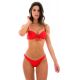 Textured red push-up balconette bikini with high-leg bottom - SET COTELE-TOMATE BALCONET-PUSHUP LISBOA