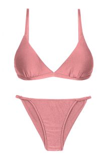 Cheeky-Bikini rosa schimmernd, schmale Seiten - SET CALLAS TRI-FIXO CHEEKY-FIXA