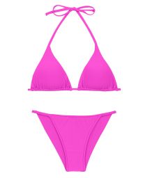 Magenta pink cheeky Brazilian bikini with slim sides - SET UV-PINK TRI-INV CHEEKY-FIXA