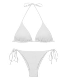White ribbed Brazilian bikini - SET COTELE-BRANCO TRI-INV IBIZA