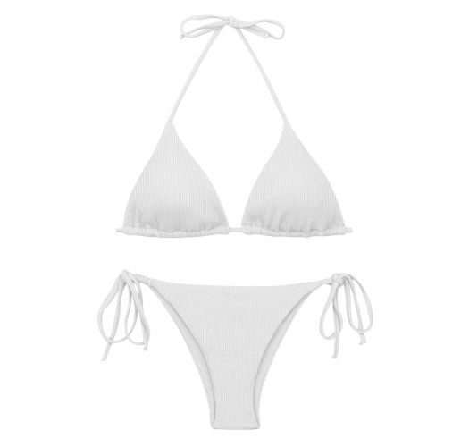 Bikini brasileño canalé blanco - SET COTELE-BRANCO TRI-INV IBIZA