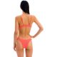 Embossed textured coral pink high leg bikini with front-tie top - SET DOTS-TABATA MILA HIGH-LEG