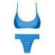 Verstelllbarer Bustier-Bikini blau texturiert - SET EDEN-ENSEADA BRALETTE RIO-COS
