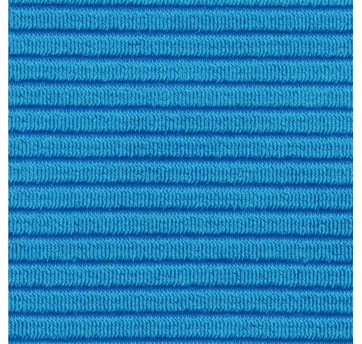 Verstelllbarer Bustier-Bikini blau texturiert - SET EDEN-ENSEADA BRALETTE RIO-COS